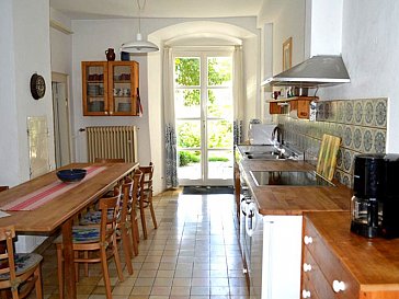 Ferienwohnung in Walting - Küche mit Zugang zum Garten