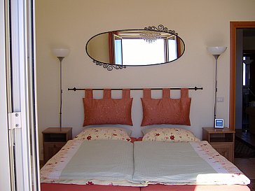 Ferienhaus in Scicli-Sampieri - Schlafzimmer mit Meerblick