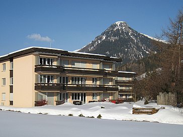Ferienwohnung in Davos - Gartenansicht Winter