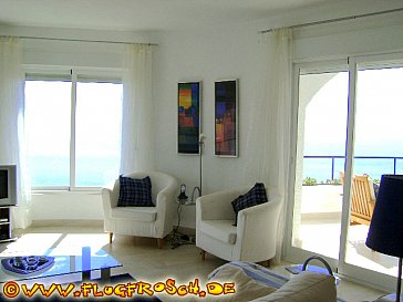Ferienhaus in Salobreña - Wohnzimmer mit Meerblick