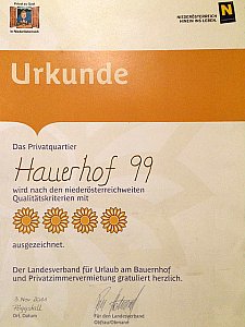 Ferienwohnung in Klosterneuburg-Kritzendorf - Auszeichnung mit 4 Sonnen