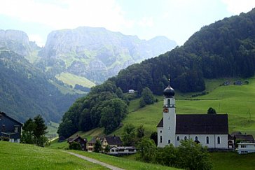 Ferienwohnung in Weissbad - Aussicht auf den Alpstein
