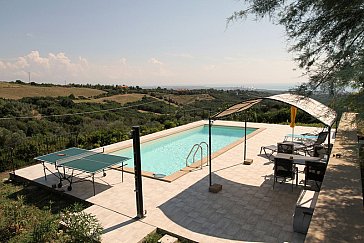 Ferienwohnung in Rosignano Marittimo - Der Pool mit fantastischer Aussicht