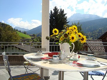 Ferienwohnung in Saas im Prättigau - Terrasse