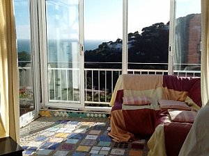 Ferienwohnung in Rosamar - Wintergarten mit Blick aufs Meer