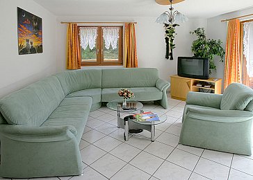 Ferienwohnung in Saas-Almagell - Wohnraum