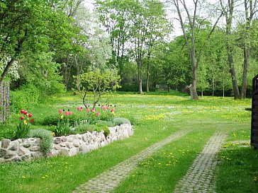 Ferienwohnung in Stolpe - Eine Grillecke im grossen Garten lädt ein