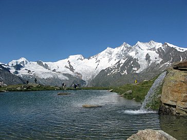 Ferienwohnung in Saas-Grund - Blick vom Kreuzboden auf die Mischabel