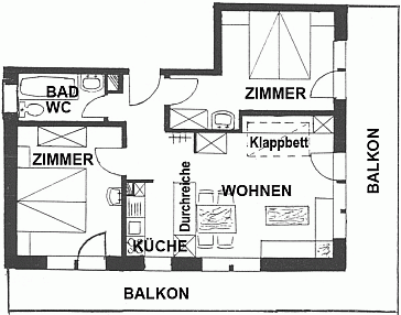 Ferienwohnung Grundrissplan 1