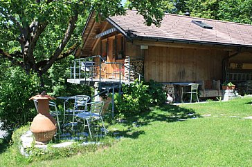 Ferienwohnung in Innertkirchen - Aussenbereich Gartensitzplatz