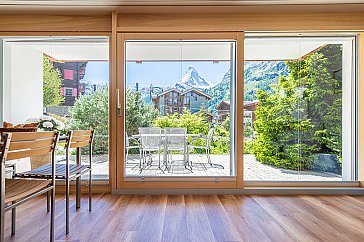 Ferienwohnung in Zermatt - Matterhorn Aussicht vom Wohnzimmer