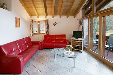 Ferienwohnung in Saas-Almagell - Wohnraum