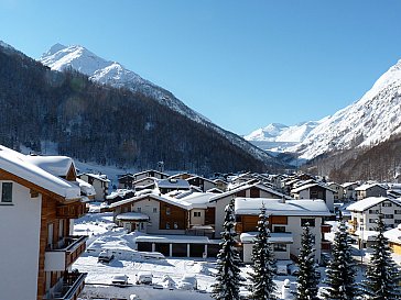 Ferienwohnung in Saas-Almagell - Ausblick Ferienwohnung Rubin Bellevue