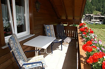 Ferienwohnung in Saas-Grund - Balkon Südseite