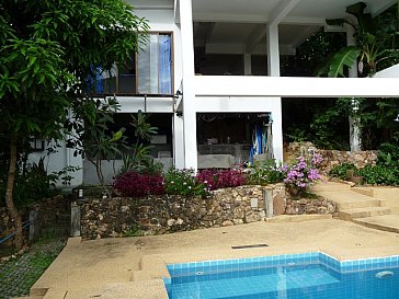 Ferienwohnung in Koh Samui - Blick zu den Appartements vom Pool