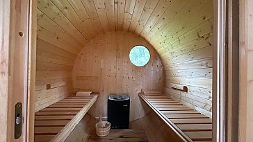 Ferienwohnung in Kandersteg - Gemütliche Fass-Sauna mit Elektroofen