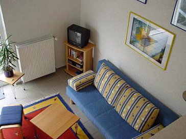 Ferienwohnung in Burrweiler - Blick von der Galerie in den Wohnbereich