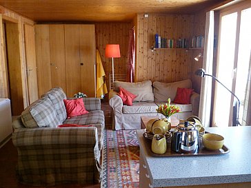 Ferienhaus in Fiesch - Gemütliches Wohnzimmer mit herrlicher Aussicht