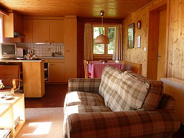 Ferienhaus in Fiesch - Blick durch untere Wohnung