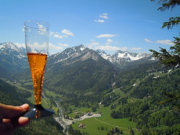 Ferienwohnung in Oberstdorf - Blick zur Fellhornbahn und ins Stillachtal