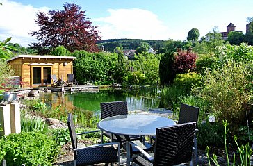 Ferienwohnung in Rieneck - Der Garten mit Bio-Schwimmteich