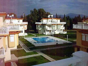 Ferienhaus in Alanya-Side-Manavgat - Der Blick von der Dachterrasse in die Ferienanlage