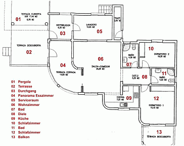 Ferienhaus Grundrissplan 1