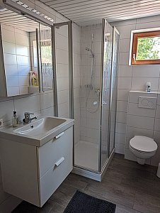 Ferienhaus in Bisingen - Bad mit Dusche, Waschbecken und WC