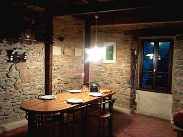 Ferienhaus in Gorges du Tarn - Gewölbtes Wohnzimmer mit Kamin
