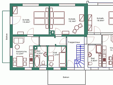 Ferienwohnung Grundrissplan 1