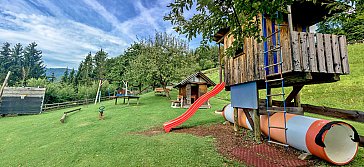 Ferienwohnung in Koglhof - Ausblick auf den Spielplatz