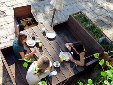 Ferienwohnung in Cupramontana - Auf der Terrasse