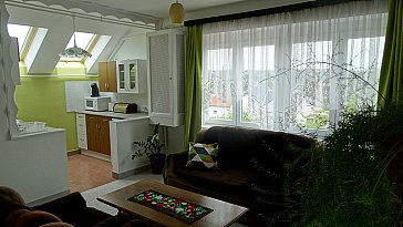 Ferienwohnung in Hévíz - Wohnzimmer der oberen Ferienwohnung