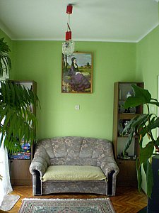 Ferienwohnung in Hévíz - Wohnzimmer der unteren Wohnung mit Terasse