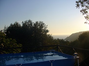 Ferienwohnung in Pisciotta - Aussicht vom Gartenpool