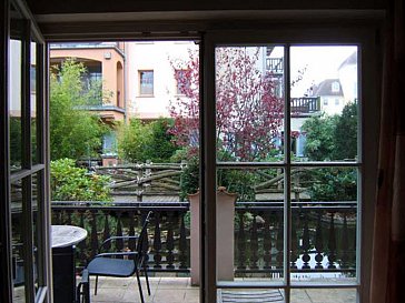 Ferienwohnung in Kühlungsborn - Blick vom Wohnzimmer auf die Terrasse