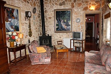 Ferienhaus in Llucmajor - Ferienfinca Son julian: Wohnzimmer mit Kamin