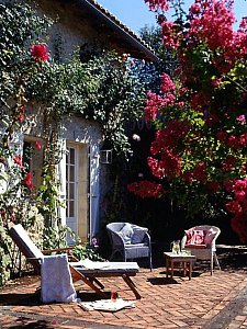 Ferienhaus in Lusignac - Terrasse