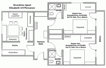 Ferienwohnung Grundrissplan 1