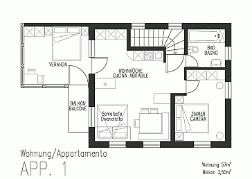 Ferienwohnung Grundrissplan 1