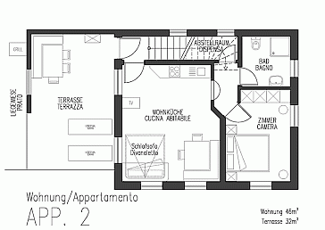 Ferienwohnung Grundrissplan 2