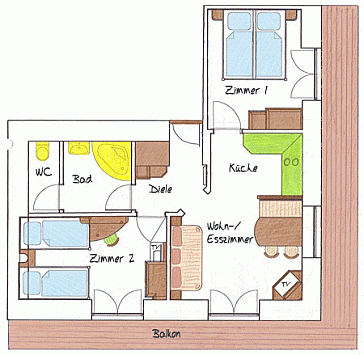 Ferienwohnung Grundrissplan 1