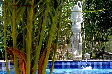 Ferienhaus in San José-Porroig - Gemeinschaftspool mit Wasserfall