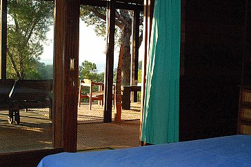 Ferienhaus in San José-Porroig - Blick auf die Terrasse