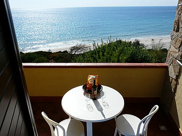 Ferienwohnung in Santa Margherita di Pula - Terrassenaussicht Strand