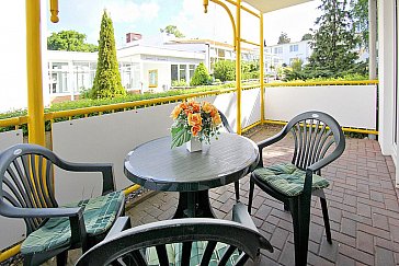 Ferienwohnung in Ostseebad Baabe - Blick auf den Balkon der FeWo