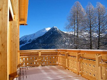 Ferienhaus in Davos - Aussicht Balkon Seehorn Hüreli Pischagebiet
