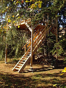 Ferienwohnung in Saint Didier sous Aubenas - Die Baumterrasse