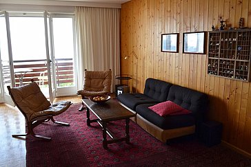 Ferienwohnung in Crans-Montana - Gemütliches Wohnzimmer