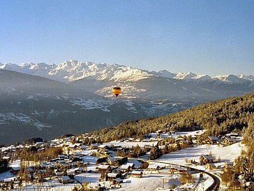 Ferienwohnung in Crans-Montana - Blick vom Balkon auf die Viertausender